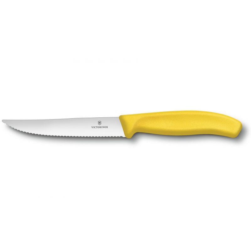 Ніж кухонний столовий Victorinox SwissClassic, 12см, серрейтор, жовтий /4006916/