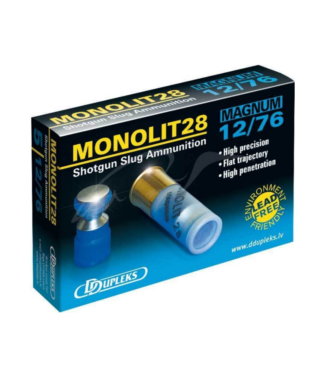 Патрон D Dupleks Monolit 28 Magnum кал. 12/76 куля Monolit маса 28,4 г /23040005/