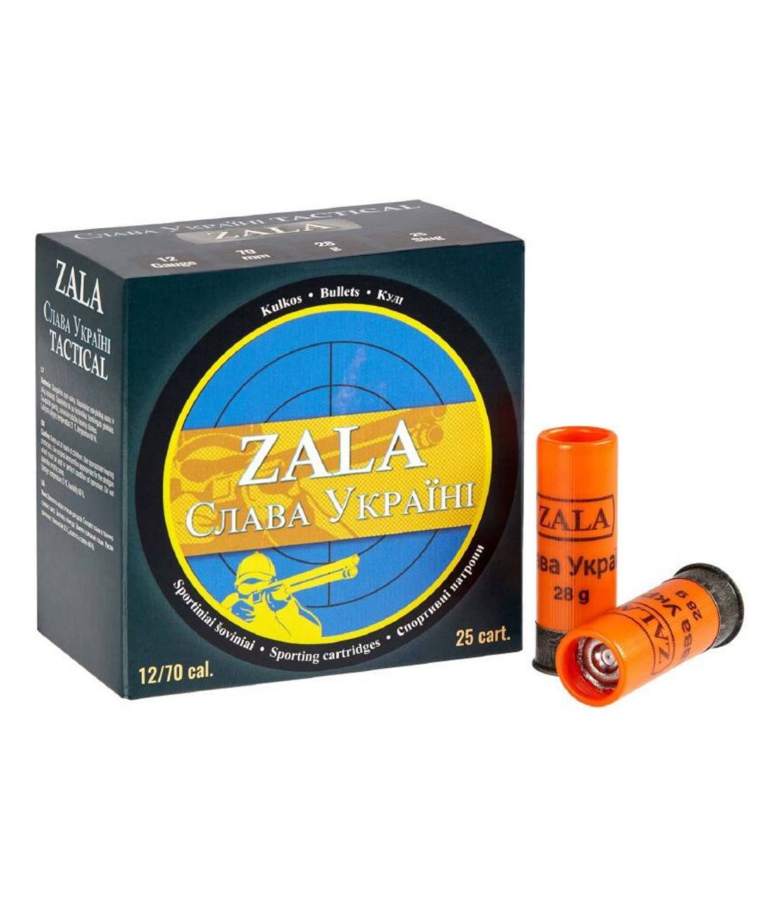 Патрон Zala Arms Slava Ukraini кал. 12/70 куля 28 г