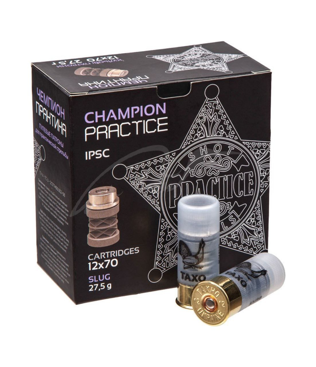 Патрон ТАХО Практика кал. 12/70 куля "Практика Champion" маса 27.5 м
