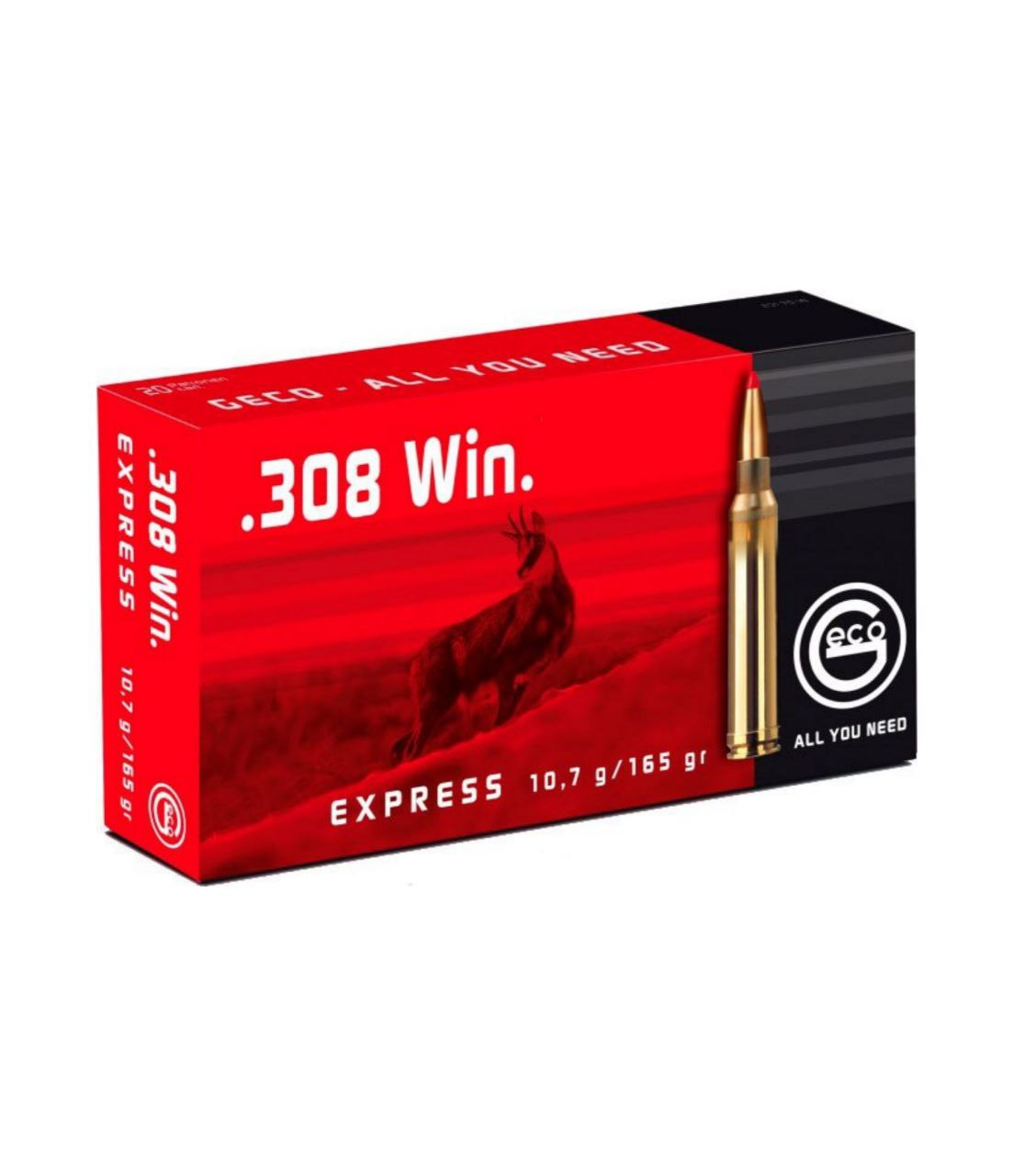 Патрон GECO кал.308 Win, куля Express, маса 165 GR (10.7 г) /12071930/