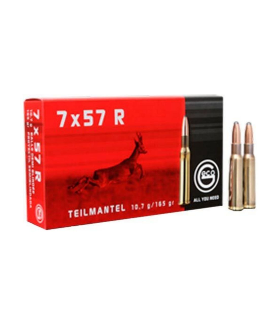 Патрон GECO кал.7х57 R куля TM, маса 165 GR (10,7 г) /12070157/