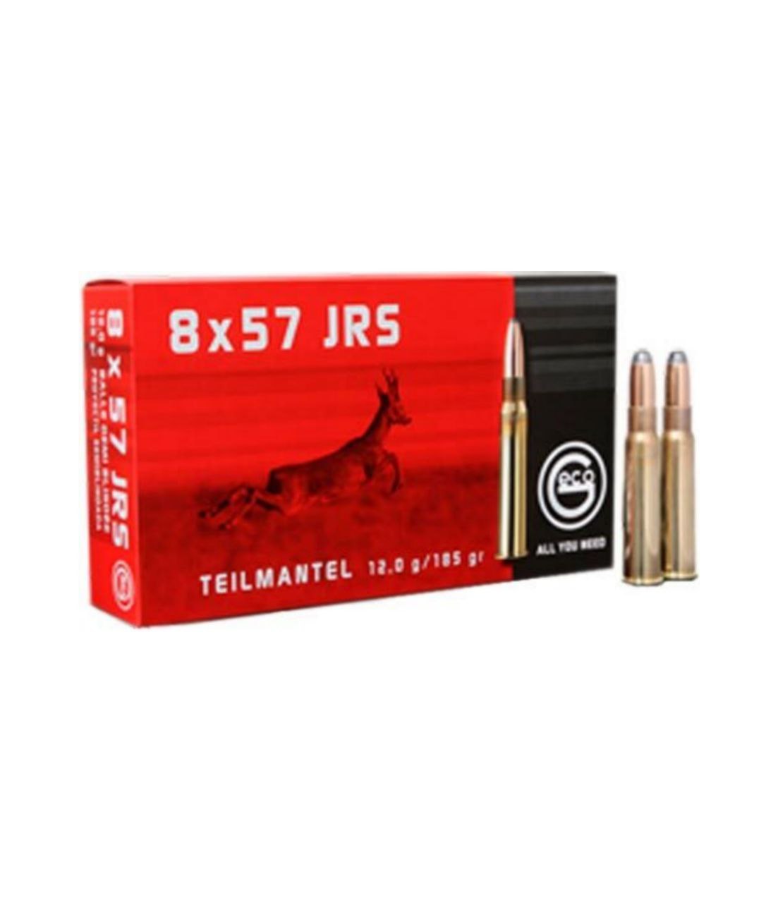 Патрон GECO кал.8x57 JRS куля TM, маса 185 GR (12 г) /12071918/