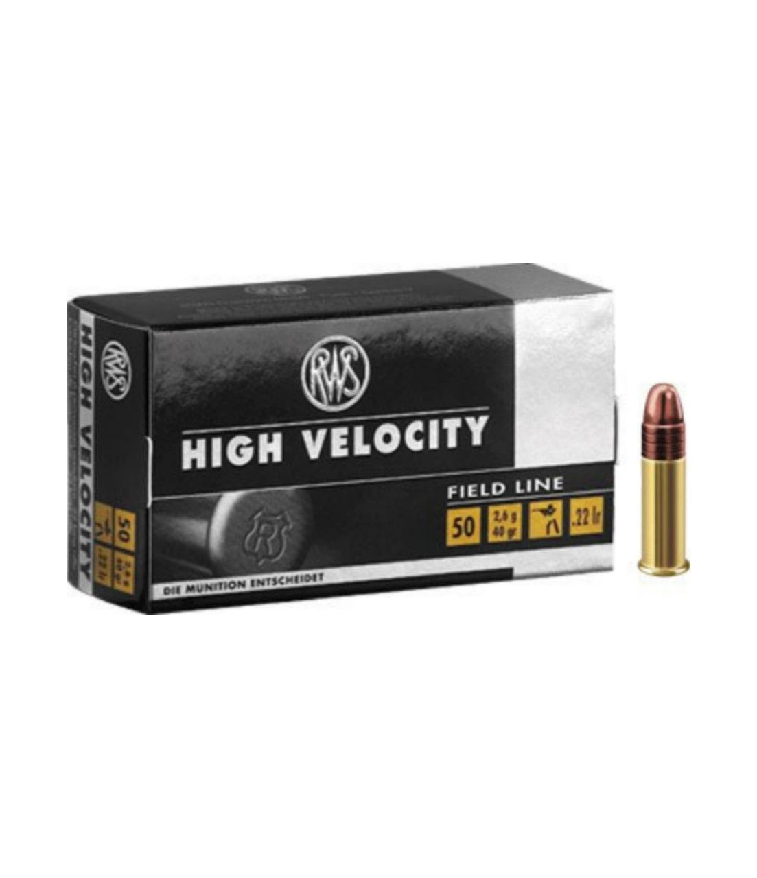 Патрон RWS High Velocity кал.22 LR куля LRN, маса 40 GR (2.6 г) /12070231/