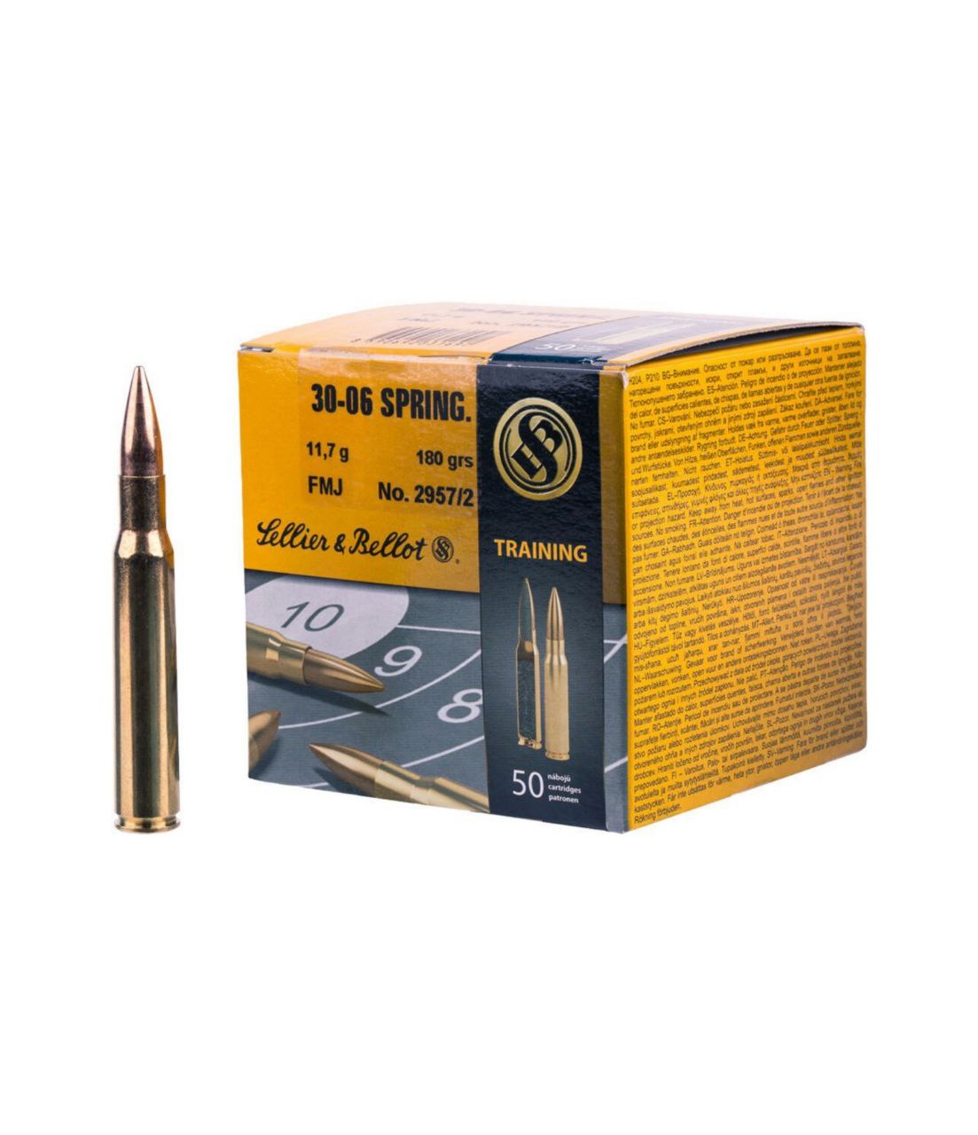 Патрон Sellier & Bellot кал.30-06 Sprg куля FMJ, маса 180 GR (11,7 г) /12110073/