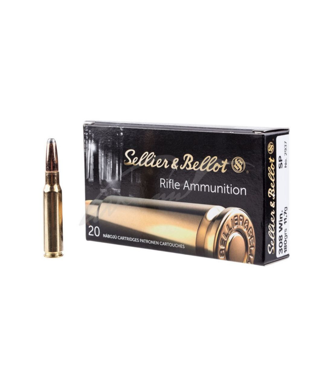 Патрон Sellier & Bellot кал.308 Win куля SP, маса 180 GR (11,7 г) /30100243/