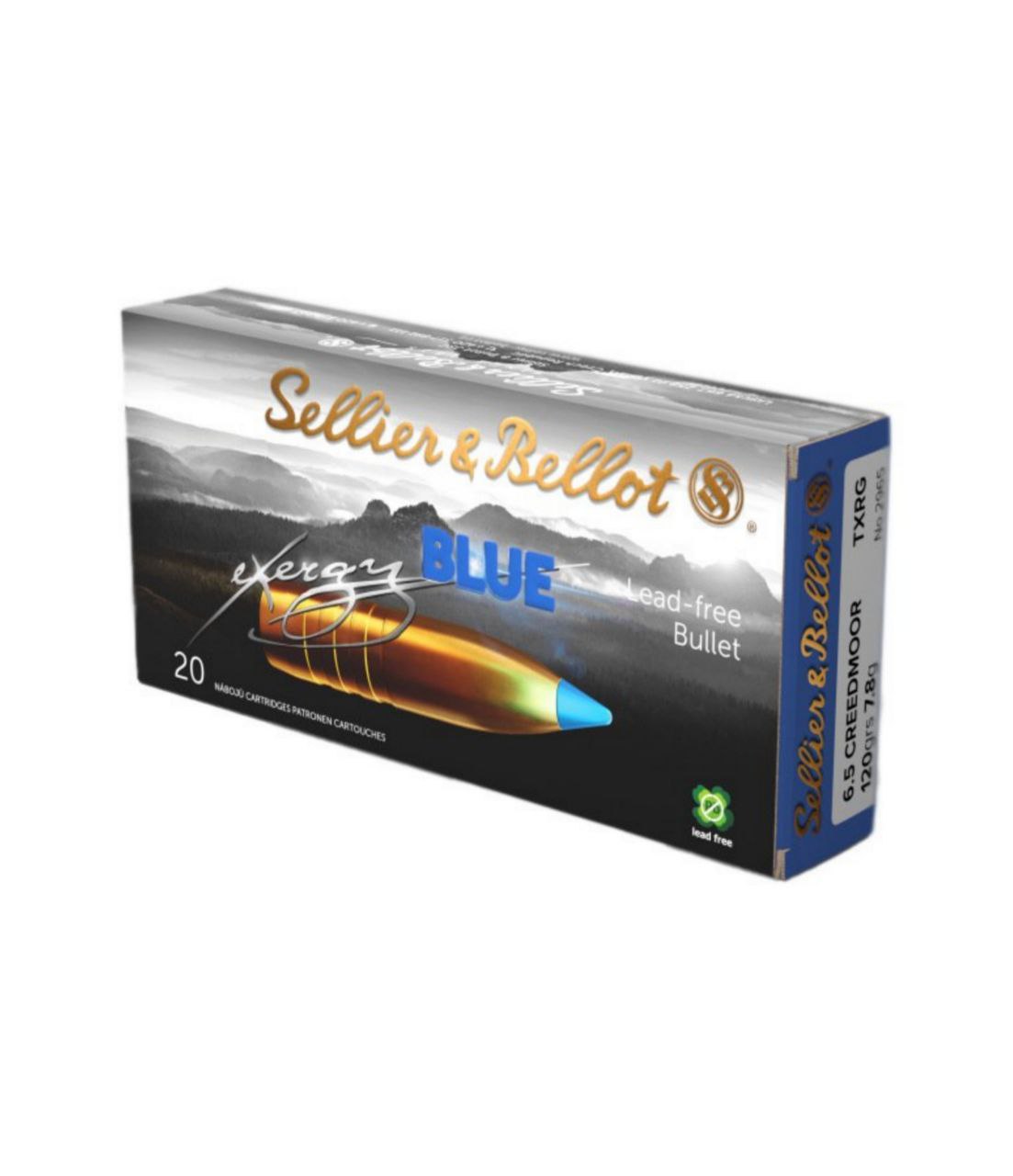 Патрон Sellier & Bellot кал.6.5 Creedmoor куля TXRG Blue, маса 120 GR (7.8 г) /30100307/