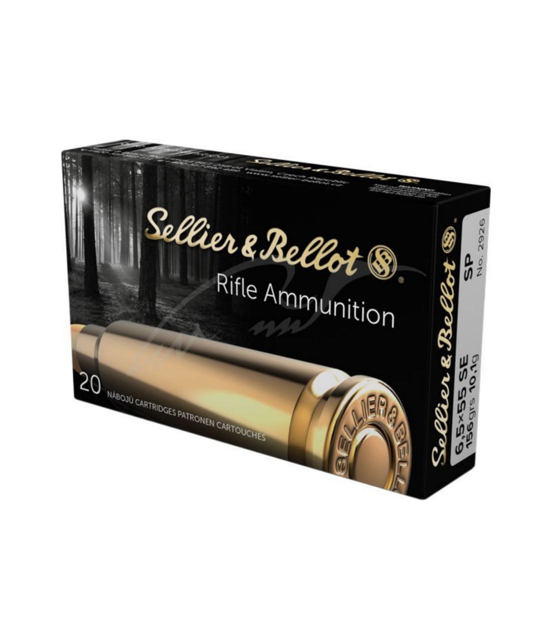 Патрон Sellier & Bellot кал.6,5х55 куля SP, маса 156 GR (10,1 г) /30100237/