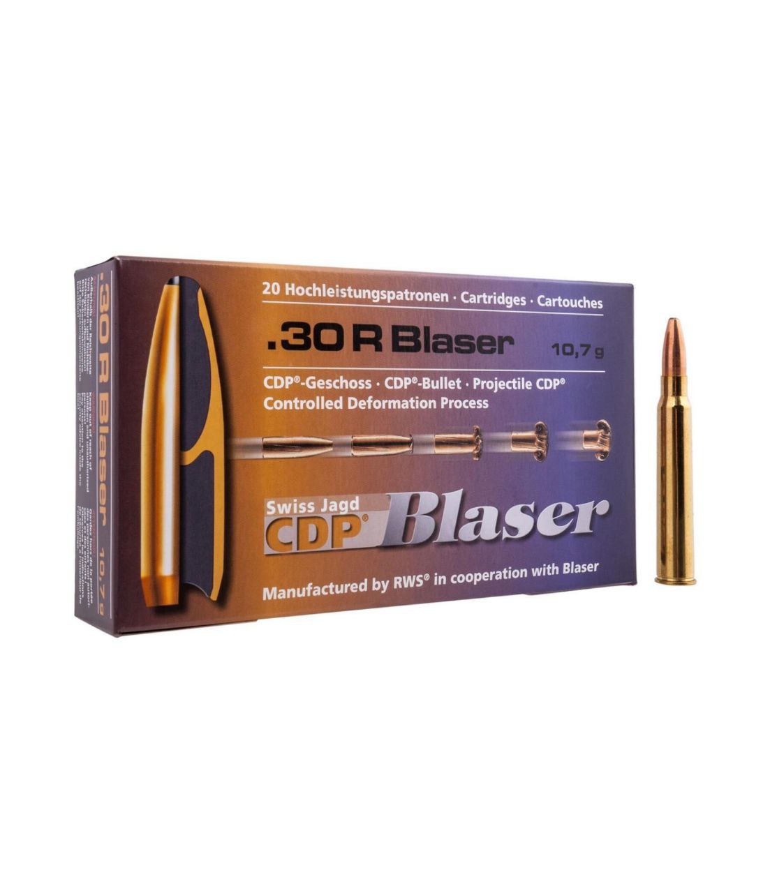 Патрон Blaser кал.30 Blaser R куля CDP, маса 165 GR (10,7 г) /3880287/