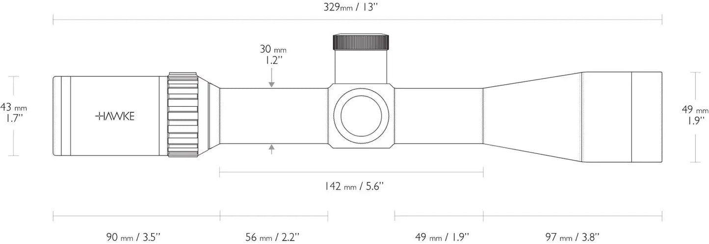 Приціл оптичний Hawke Vantage 30 WA 3-9x42 сітка 223/308 з підсвічуванням /39860236/