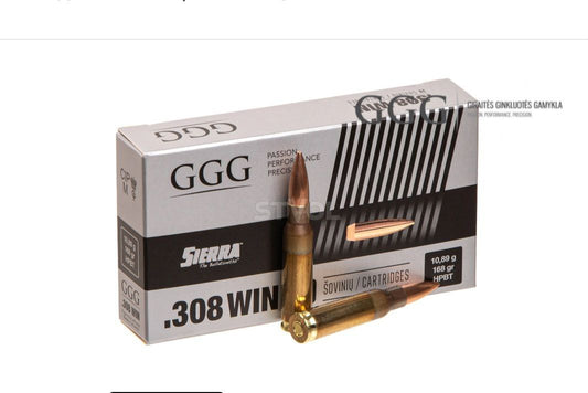 Патрон GGG K.308 WIN HPBT 168GR (10,89 г) /3000825/