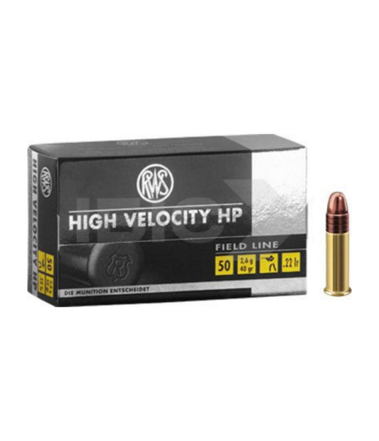 Патрон RWS High Velocity HP кал.22 LR куля LHP, маса 40 GR (2.6 г) /12070230/