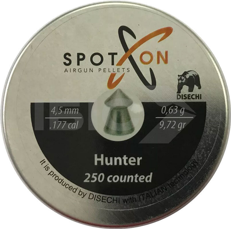 Кулі пневматичні Spoton Hunter кал. 4,5мм. Вага - 0,63 г. 250 шт/уп