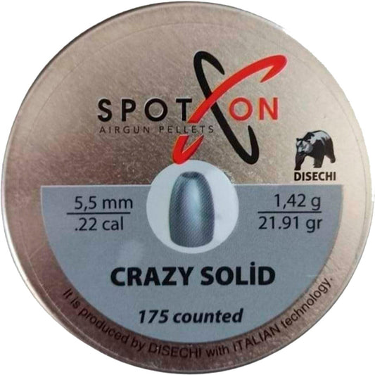 Кулі пневматичні Spoton Crazy Solid кал. 5,5мм. Вага - 1.42 г. 175шт /уп.